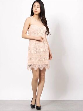 Guess Blush Pink Crochet Lace Dress